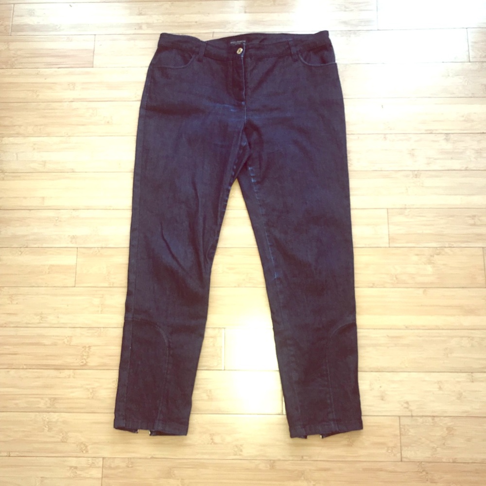 Piazza Sempione Back Zipper Navy Skinny Jeans